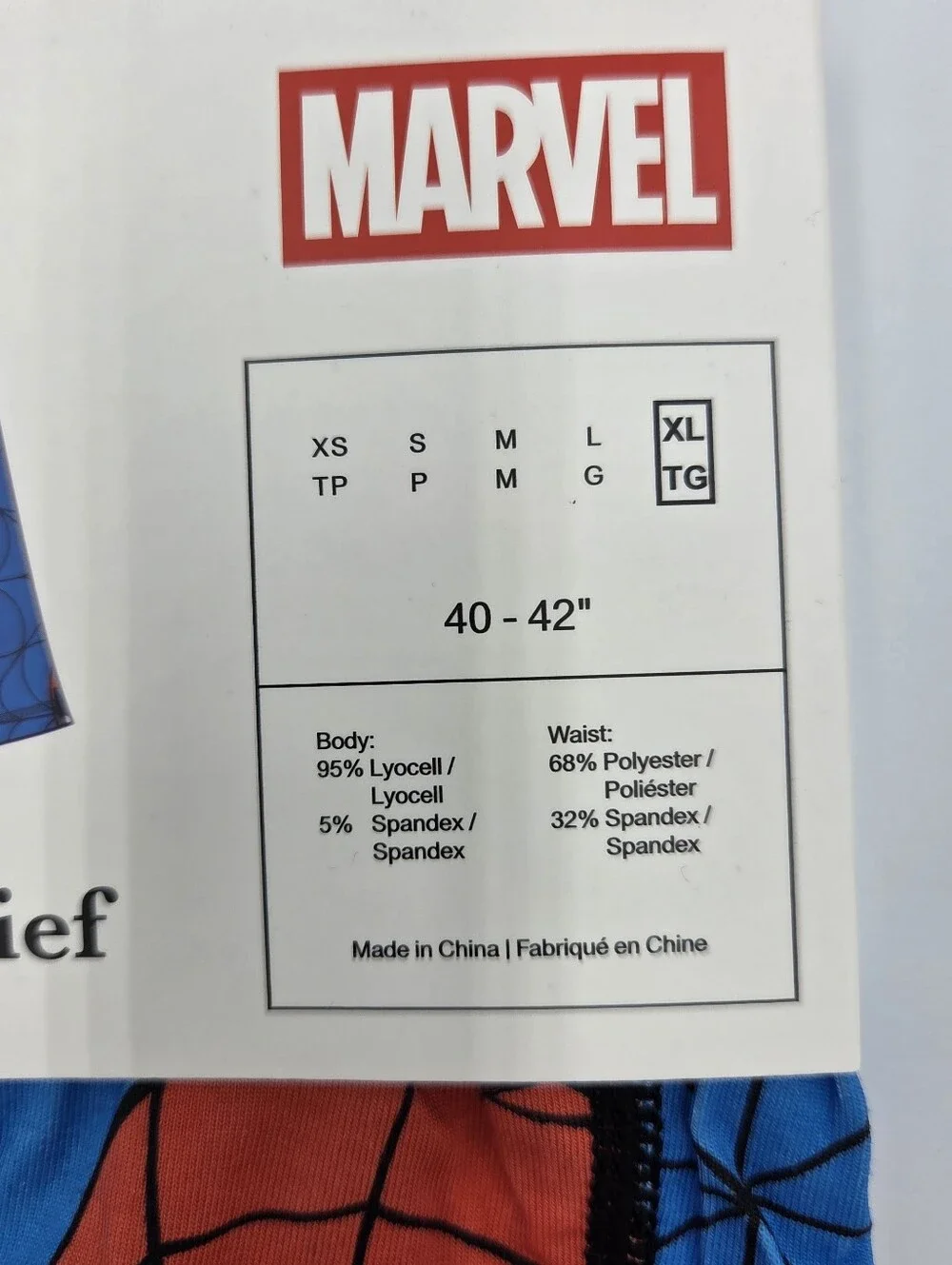 Spiderman Mens Boxer Briefs XL Nwt